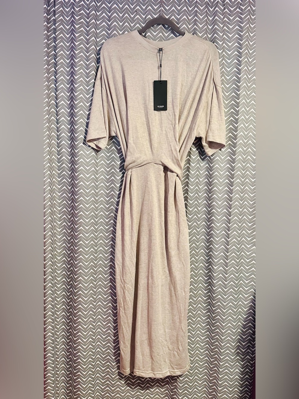 NWT Hudson | Warm Sand Sweater Wrap Midi Dress, Large - Picture 2 of 8